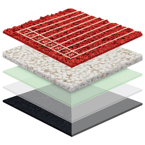 天津无缝预制型塑胶跑道渗水TPR喷面